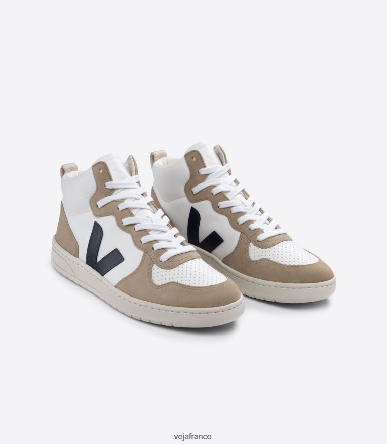 chaussures Veja v-15 cuir sans chrome blanc nautico sahara Hommes 0826JT79