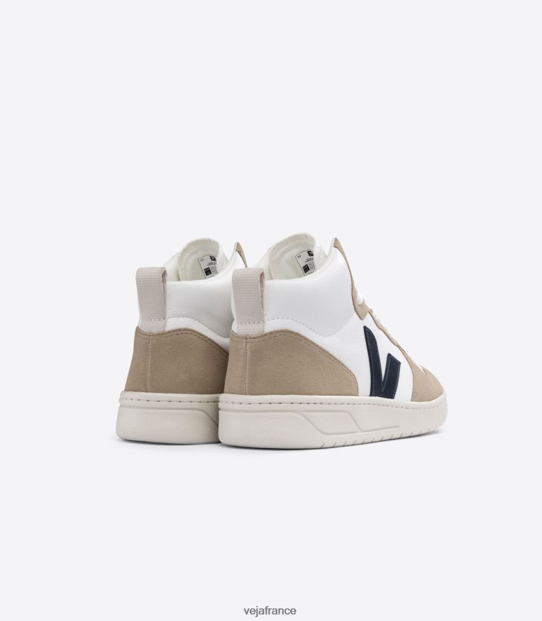 chaussures Veja v-15 cuir sans chrome blanc nautico sahara Hommes 0826JT79