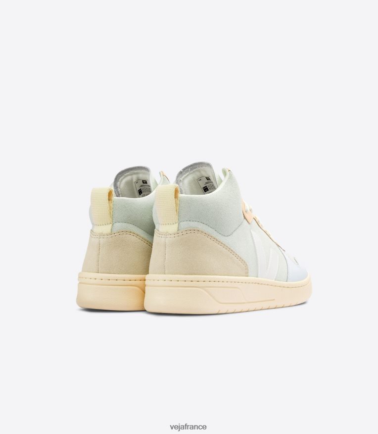 chaussures Veja v-15 daim blanc jade multico Hommes 0826JT82